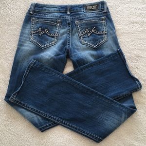 Miss Me Embellished Mid Wash Boot Jeans, Size 30